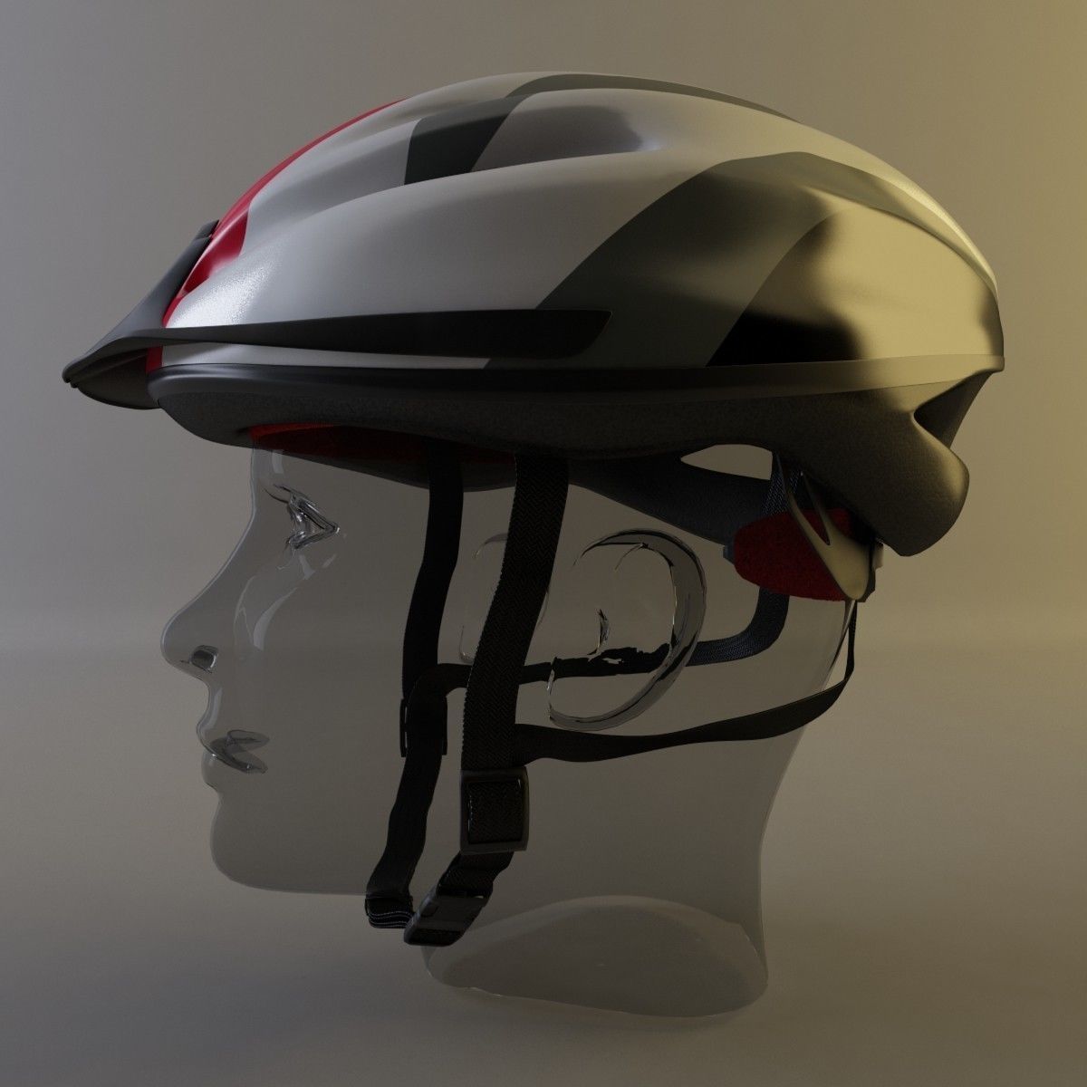 bicycle helmet with visor 3D model_1