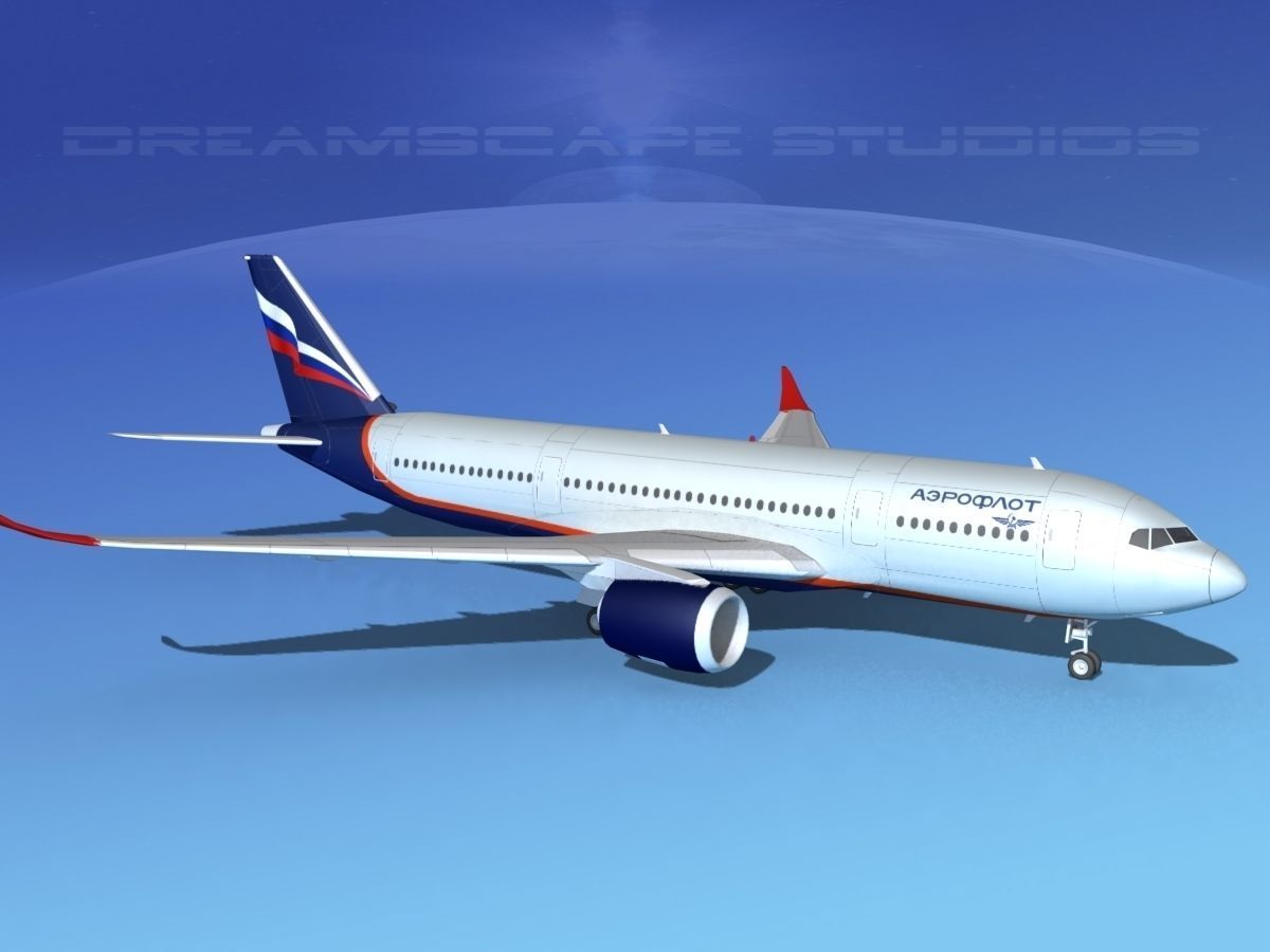Airbus A350-800 Aeroflot 3D model_3