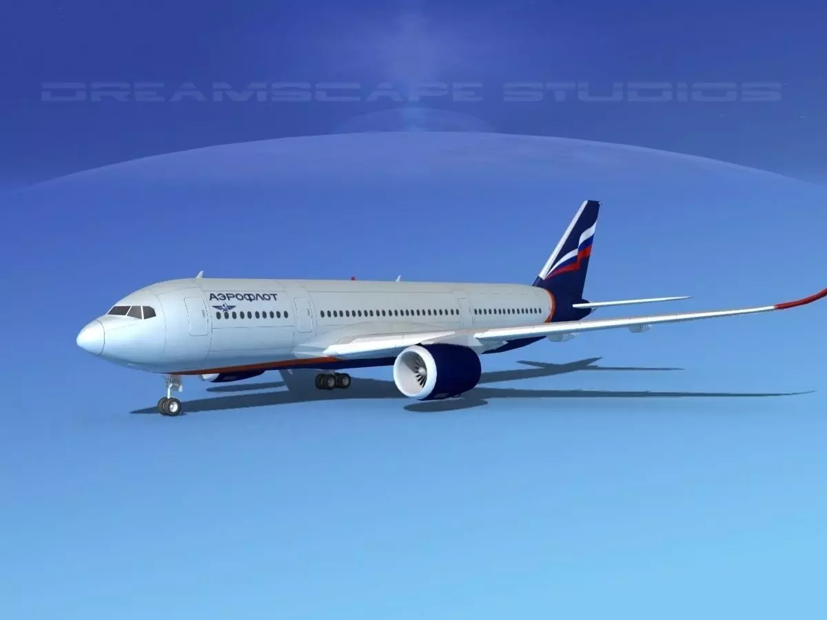 Airbus A350-800 Aeroflot 3D model_0