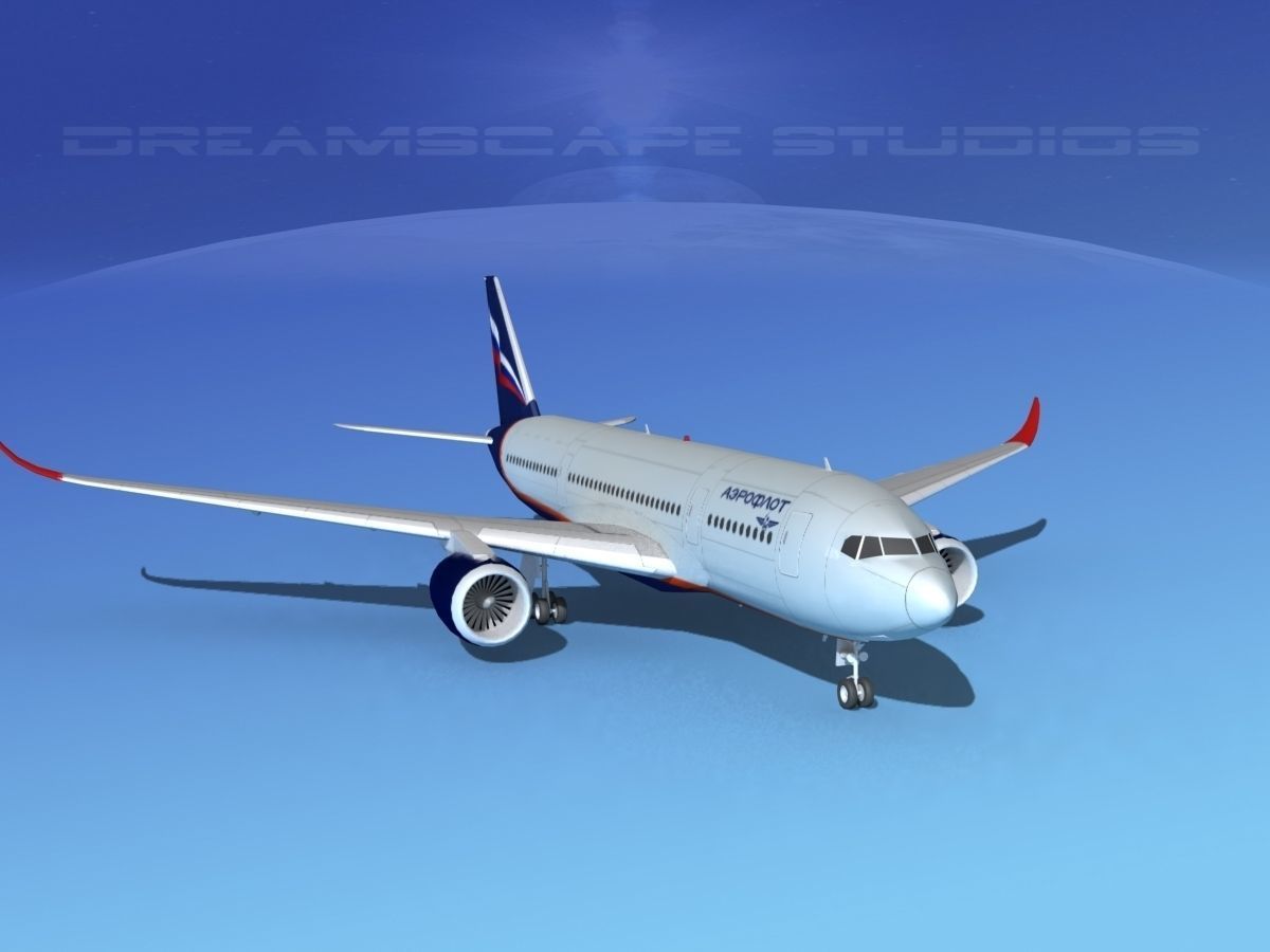 Airbus A350-800 Aeroflot 3D model_2