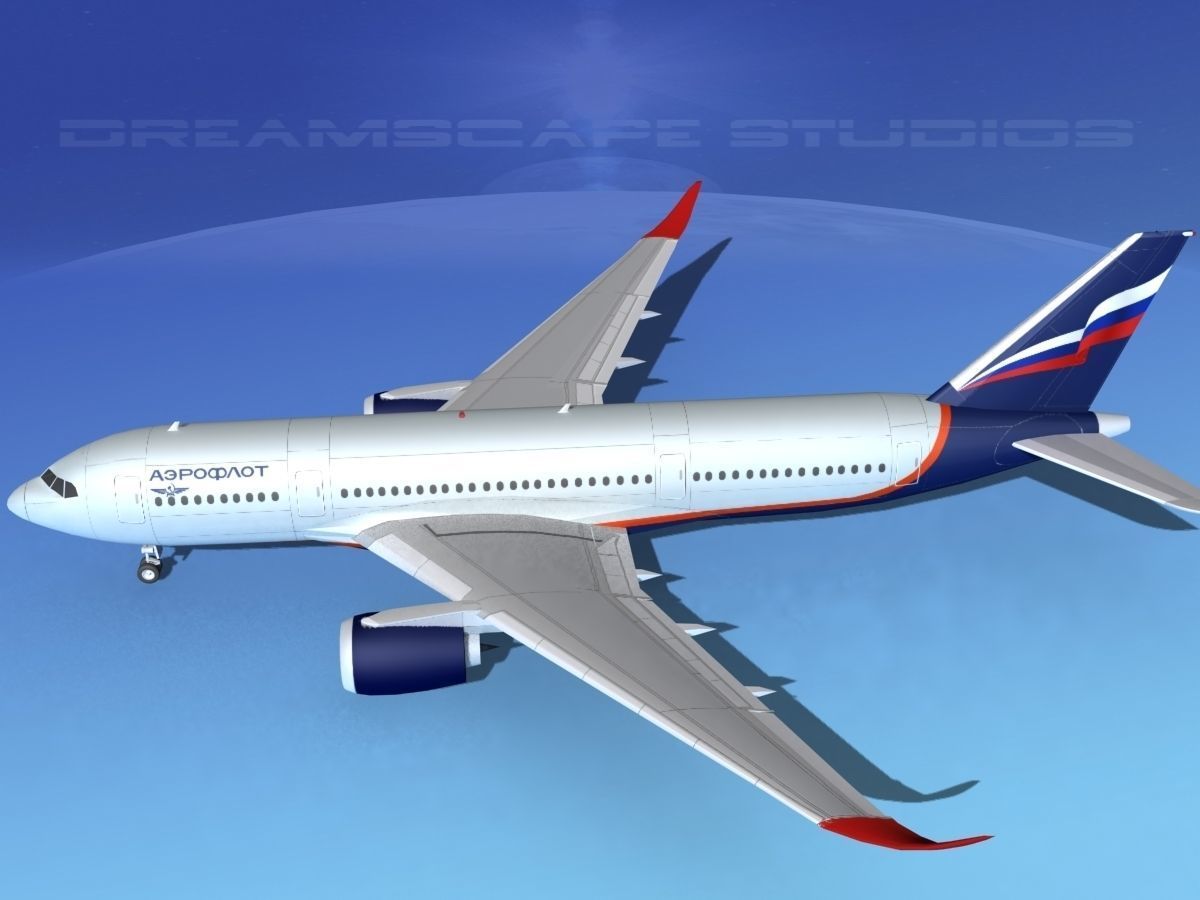 Airbus A350-800 Aeroflot 3D model_9