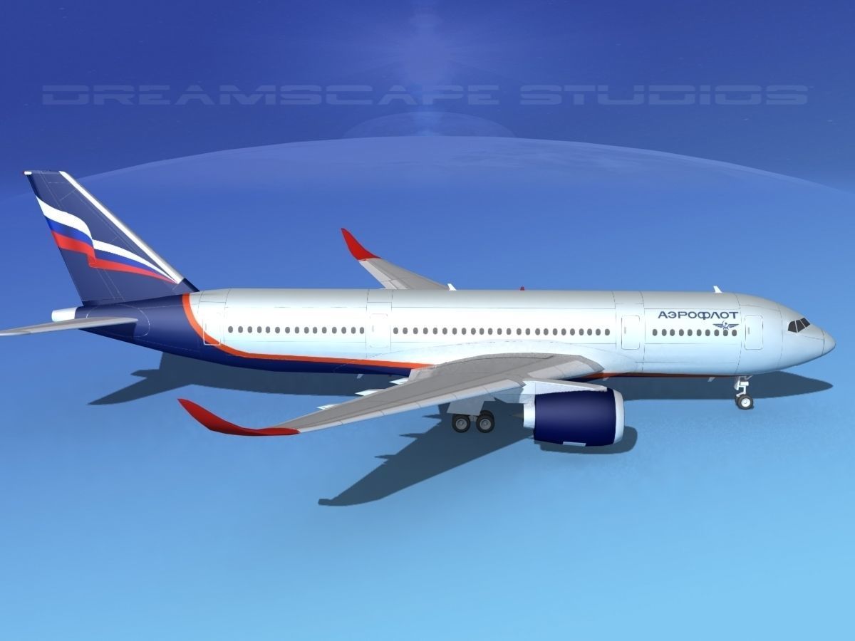 Airbus A350-800 Aeroflot 3D model_4