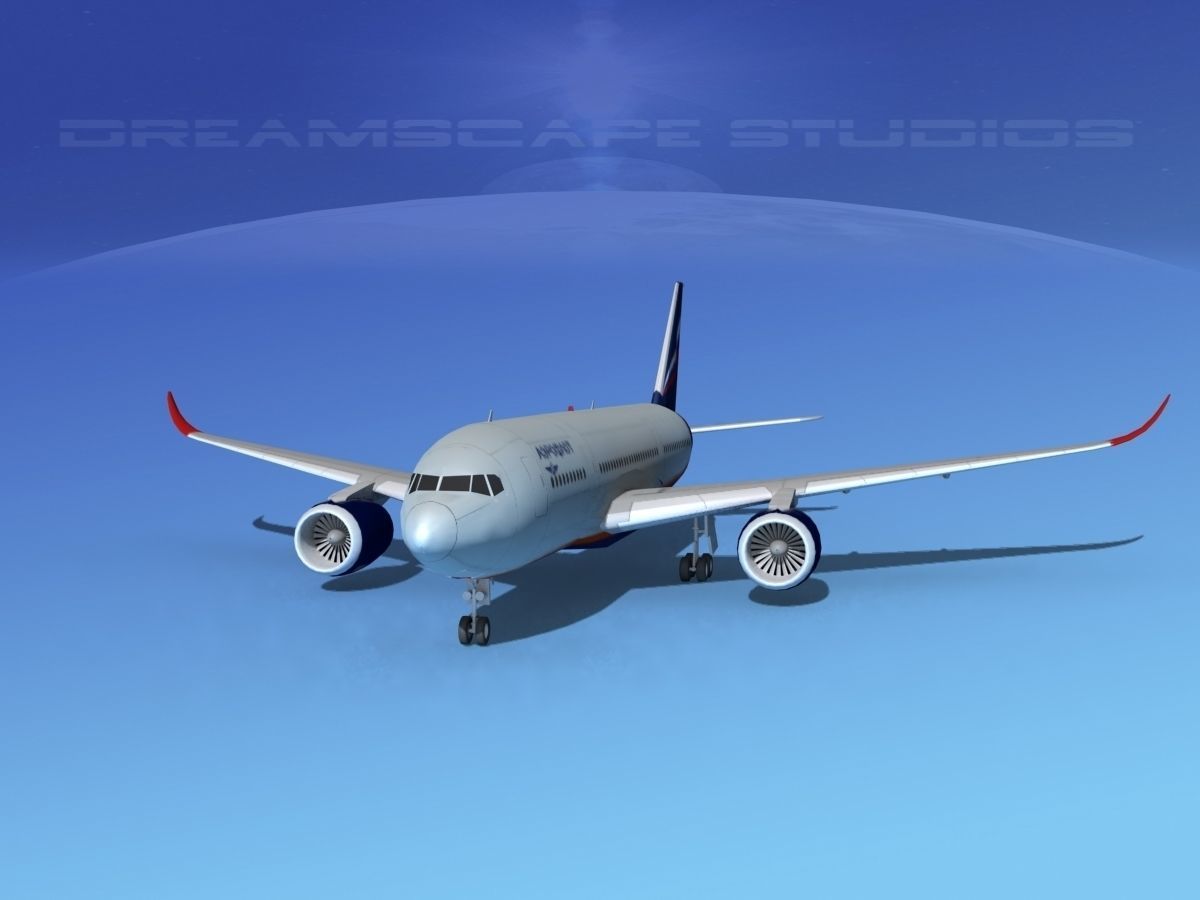 Airbus A350-800 Aeroflot 3D model_1