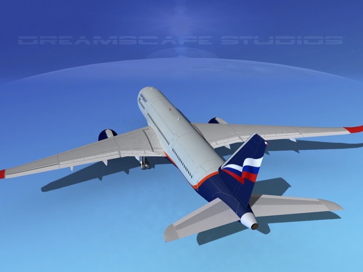Airbus A350-800 Aeroflot 3D model_7