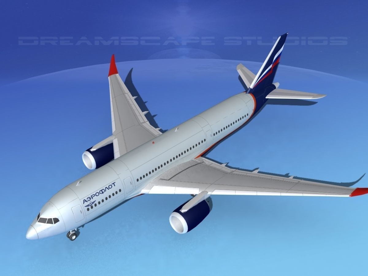 Airbus A350-800 Aeroflot 3D model_10