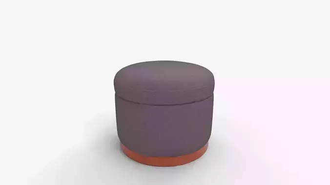 Round Sherpa Storage Ottoman