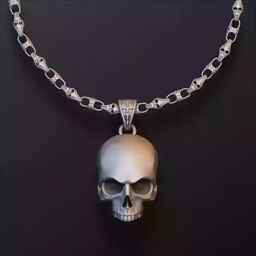Skull Chain Pendant Set