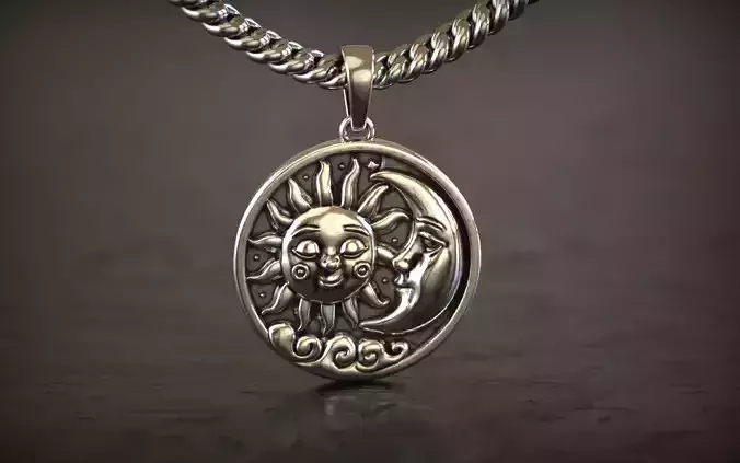 Sun and Moon Celestial Pendant