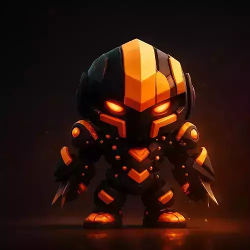 Stylized Armored Warrior Mech 3D Character