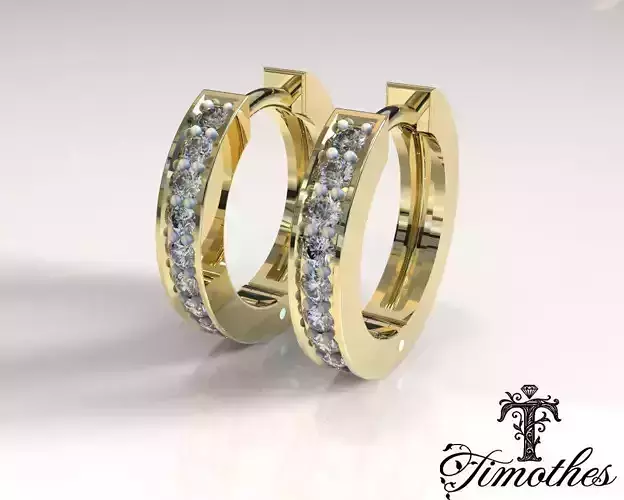 Timothes Diamond Earing 3D JewelryModel Printable 3D ER11