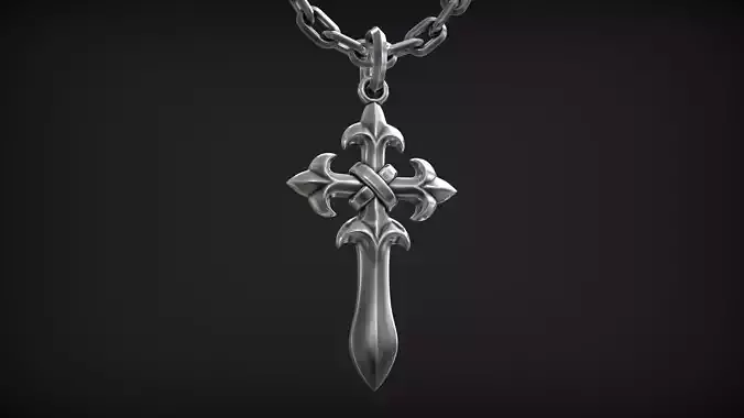 Gothic Santiago Sword Cross of Saint James Amulet