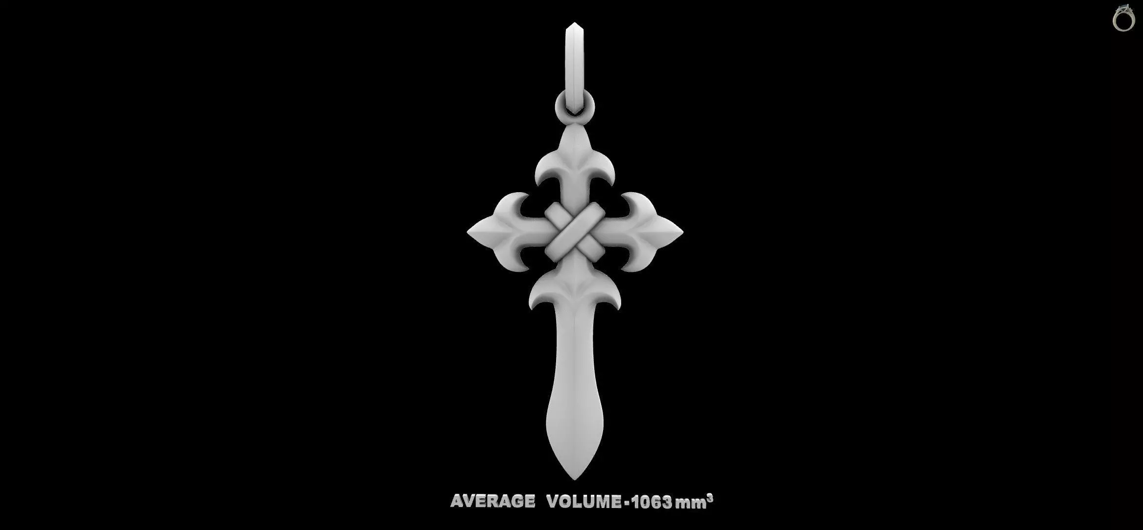 Gothic Santiago Sword Cross of Saint James Amulet 3D model 3D