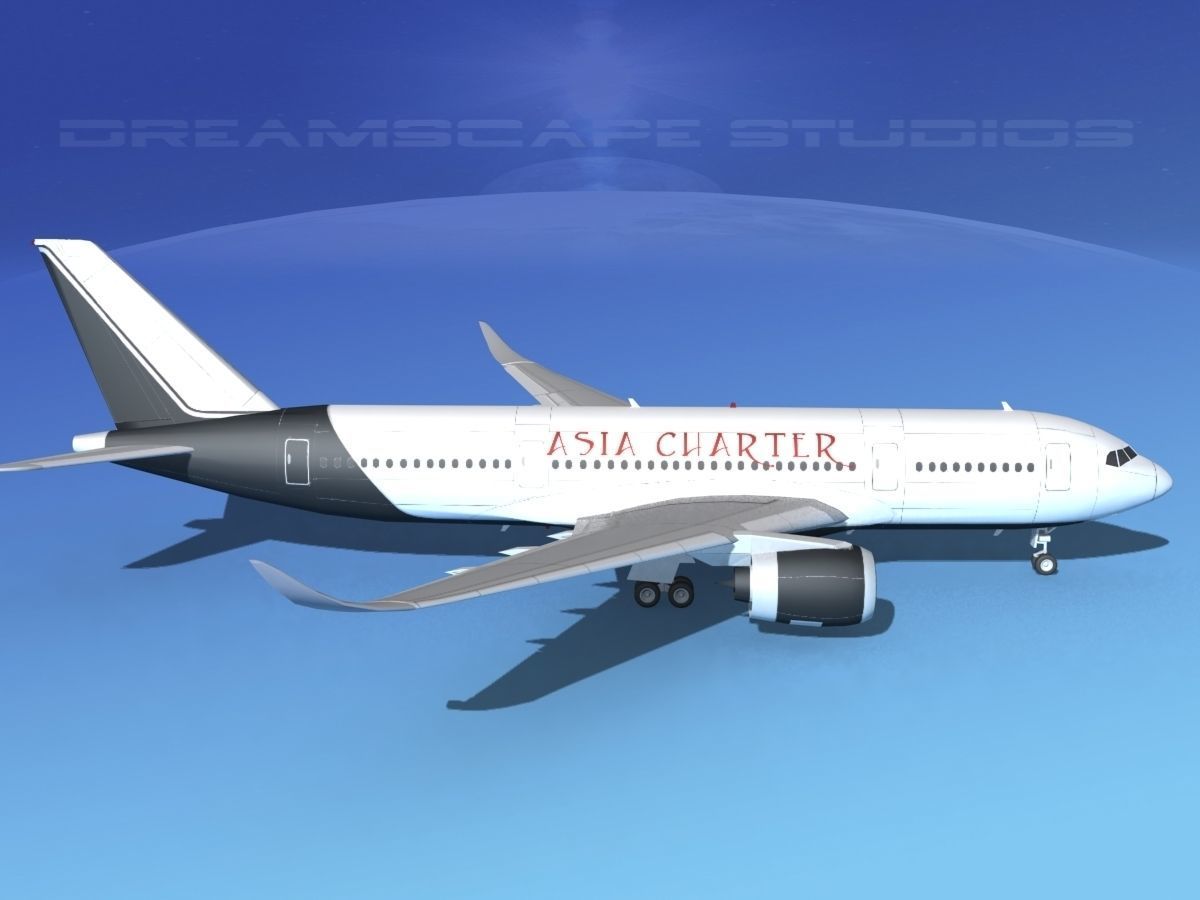 Airbus A350-800 Asia Charters 3D model_4