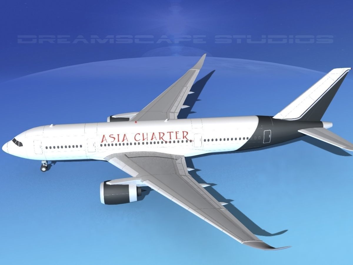 Airbus A350-800 Asia Charters 3D model_9