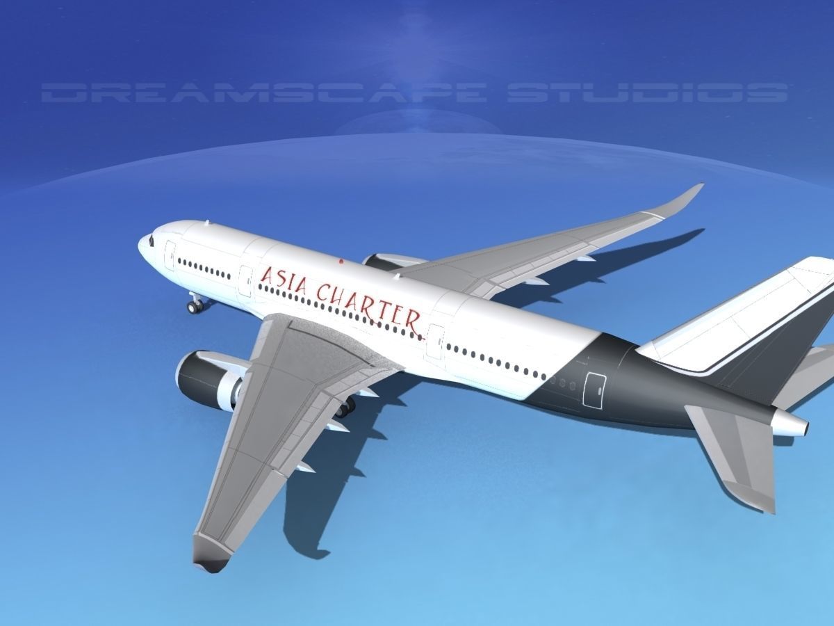 Airbus A350-800 Asia Charters 3D model_8