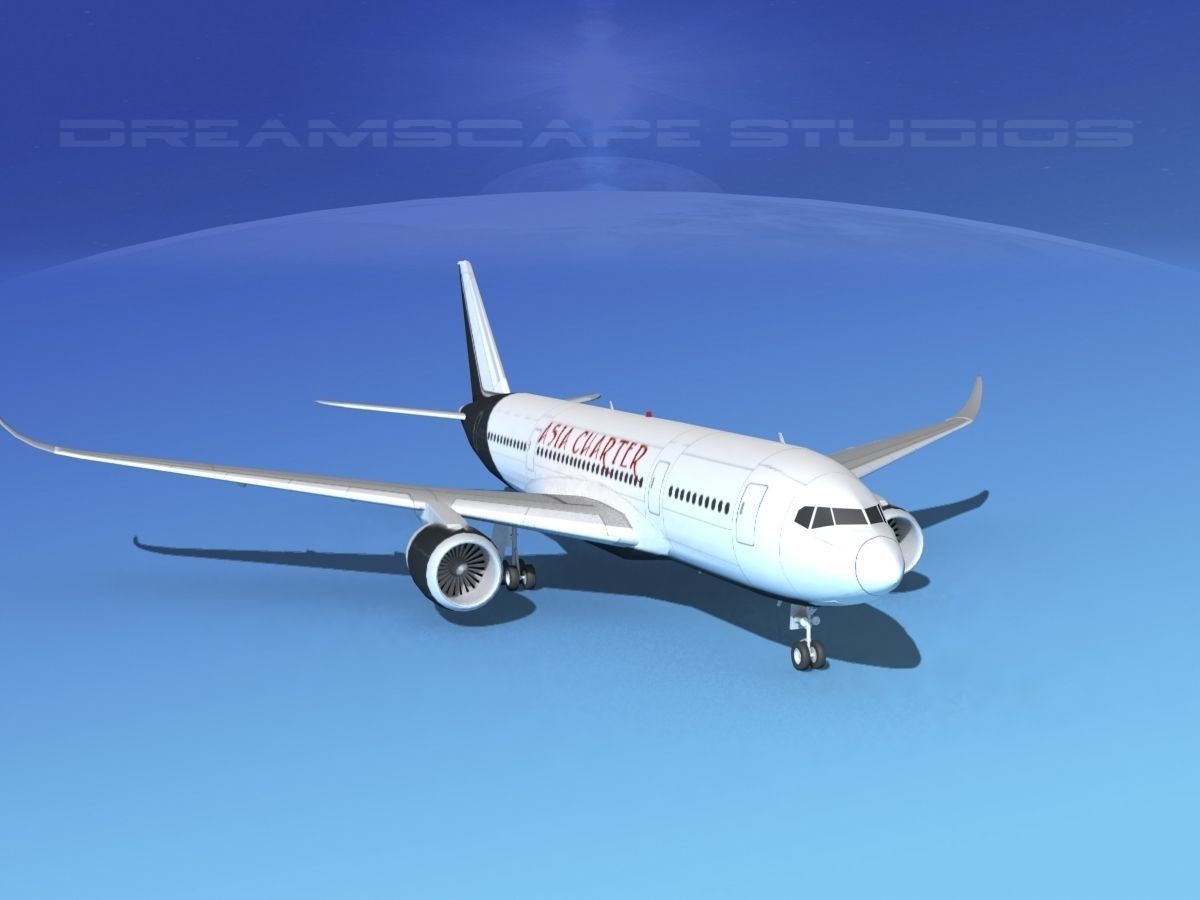 Airbus A350-800 Asia Charters 3D model_2