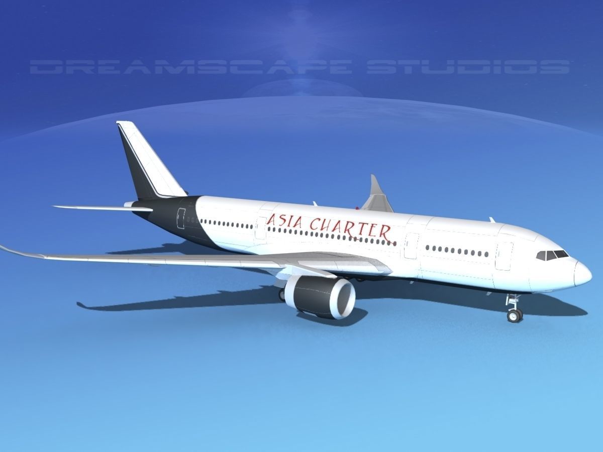 Airbus A350-800 Asia Charters 3D model_3
