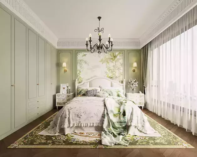 3D model of American bedroom