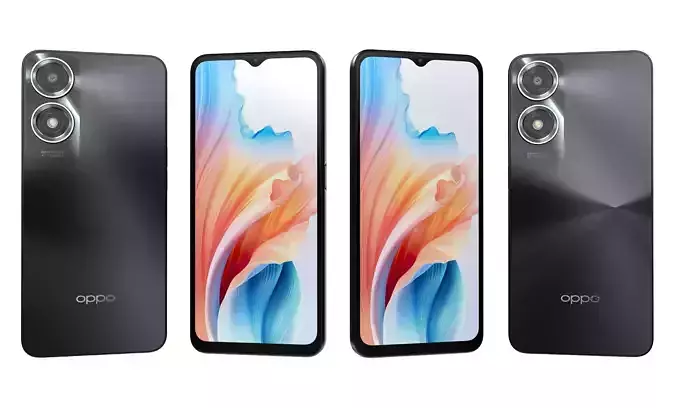 Oppo A2X Black High Poly