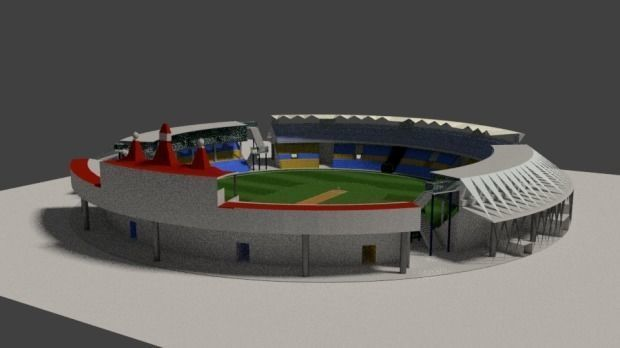 Cricket Stadium Free 3D model