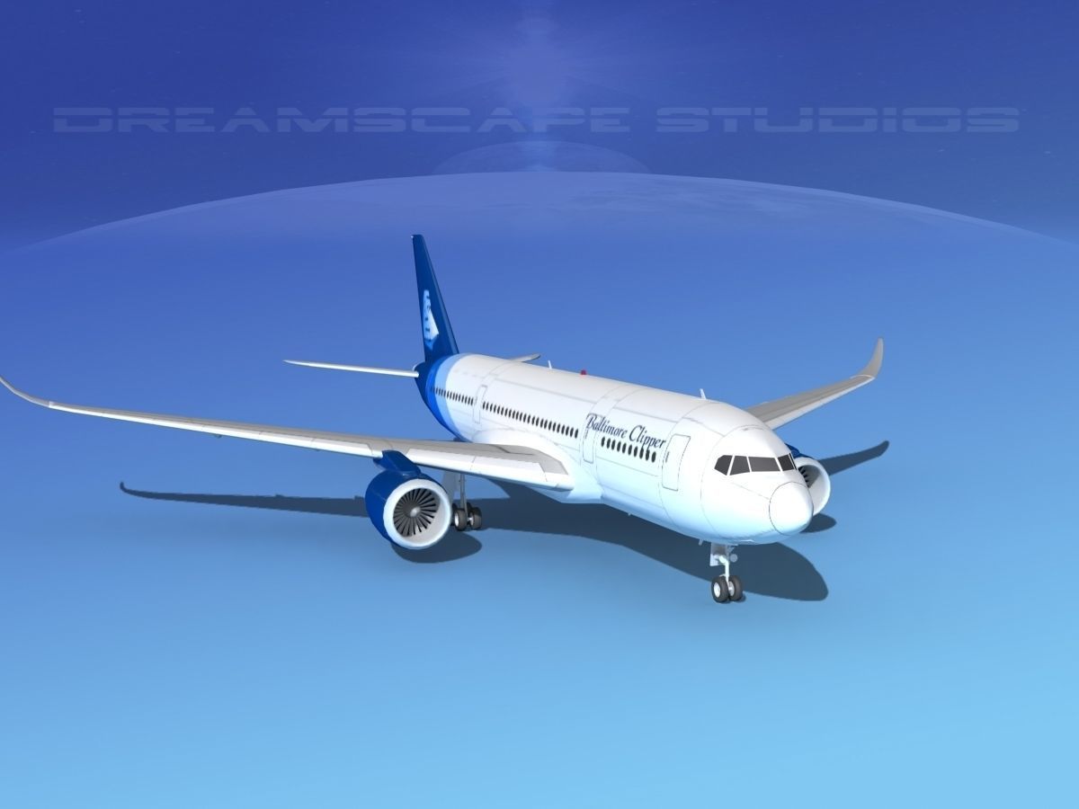 Airbus A350-800 Baltimore Clipper 3D model_2