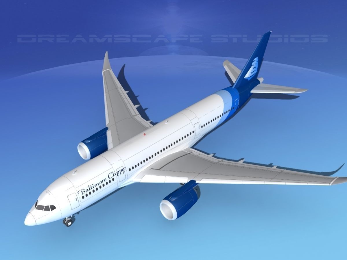 Airbus A350-800 Baltimore Clipper 3D model_10