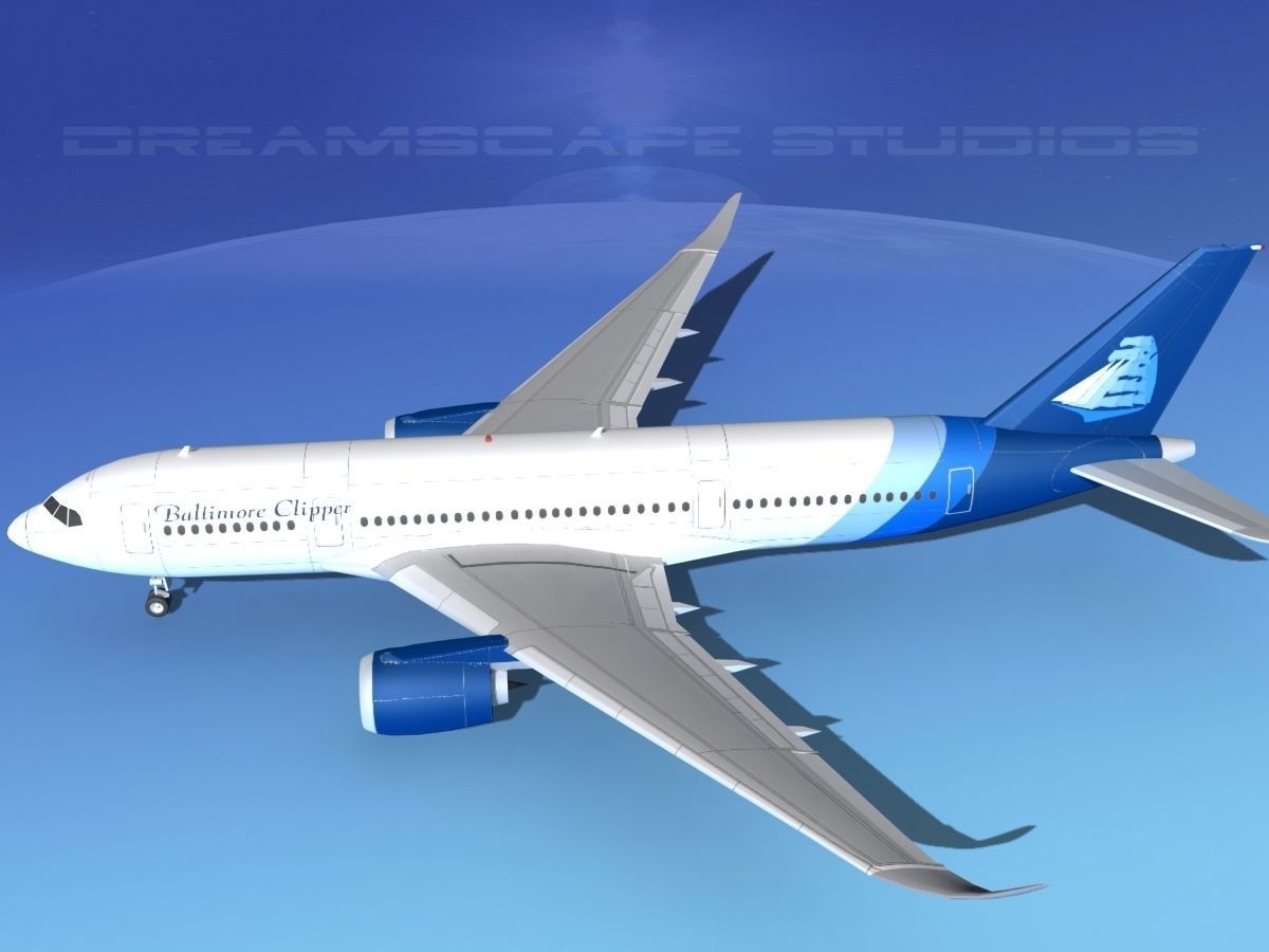 Airbus A350-800 Baltimore Clipper 3D model_9