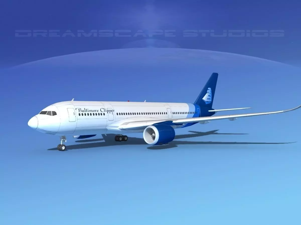 Airbus A350-800 Baltimore Clipper 3D model_0