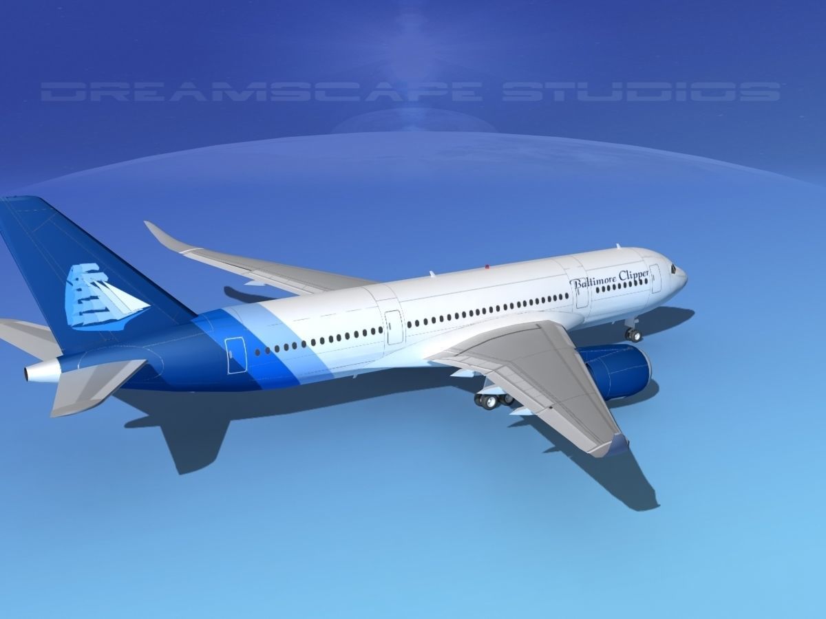 Airbus A350-800 Baltimore Clipper 3D model_5