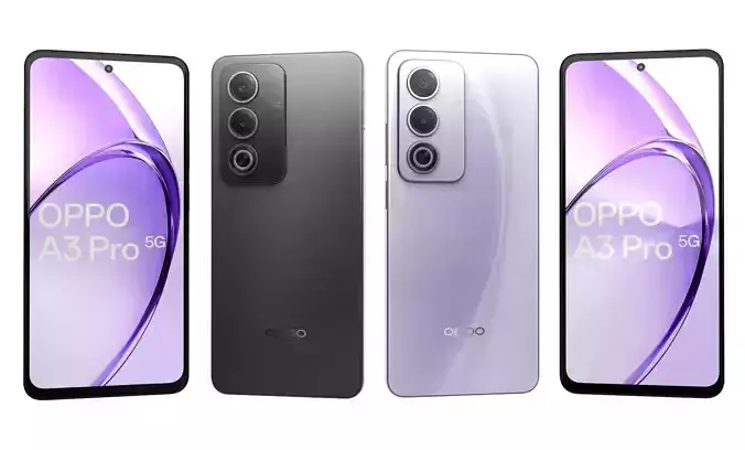 Oppo A3 Pro 5G Black And Purple High Poly