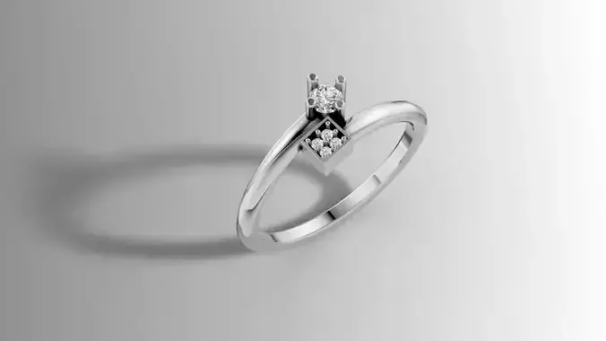 Gold Double Setting Diamond Ring 3D Printable Design