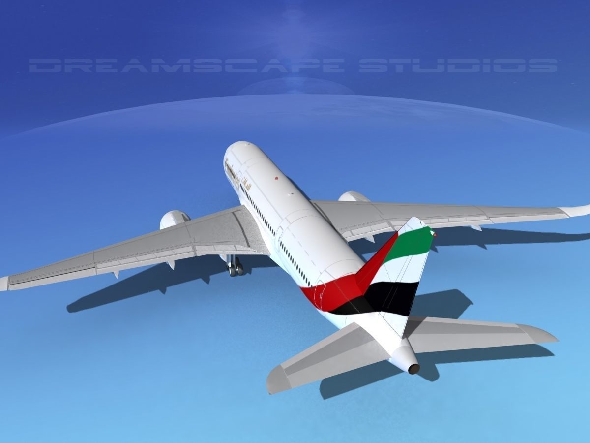 Airbus A350-800 Emirates 3D model_7