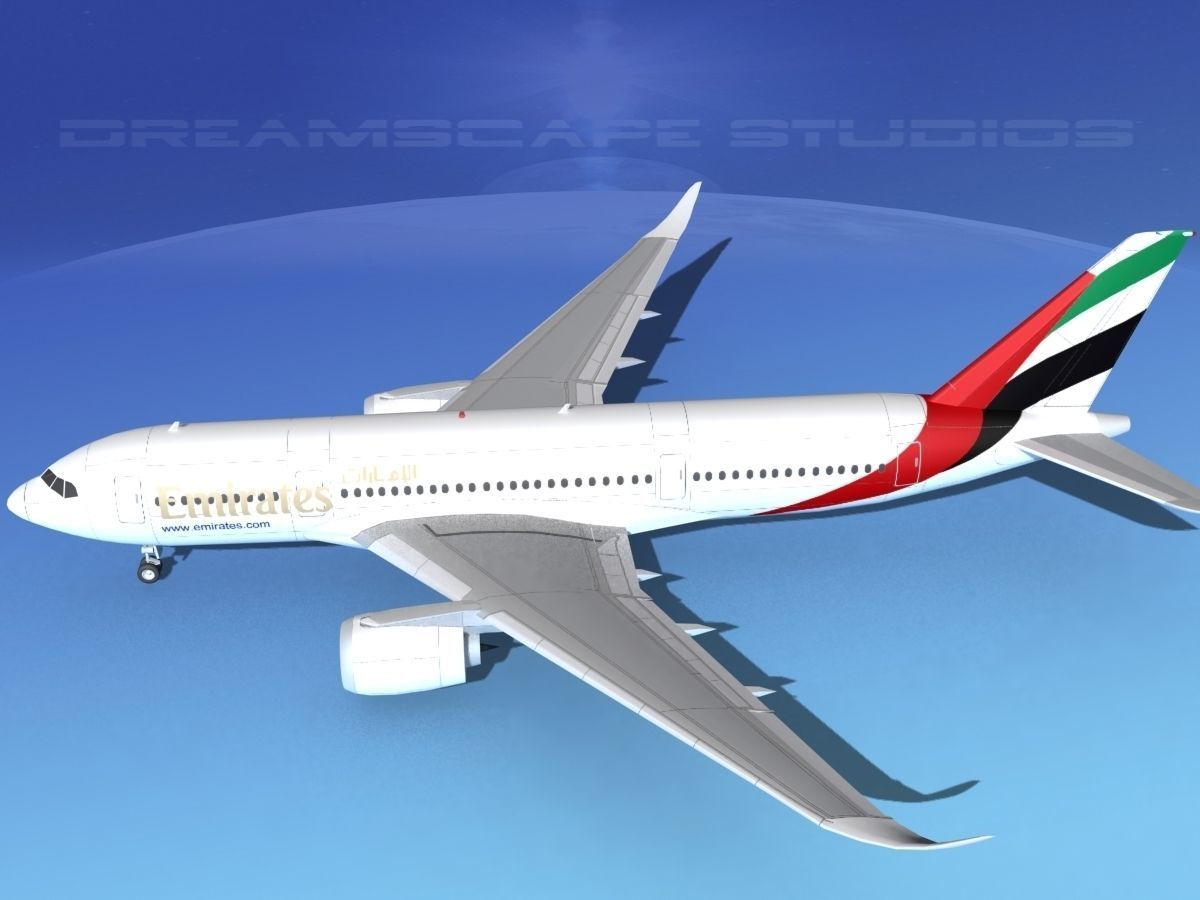 Airbus A350-800 Emirates 3D model_9
