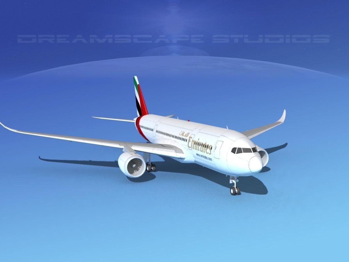 Airbus A350-800 Emirates 3D model_2