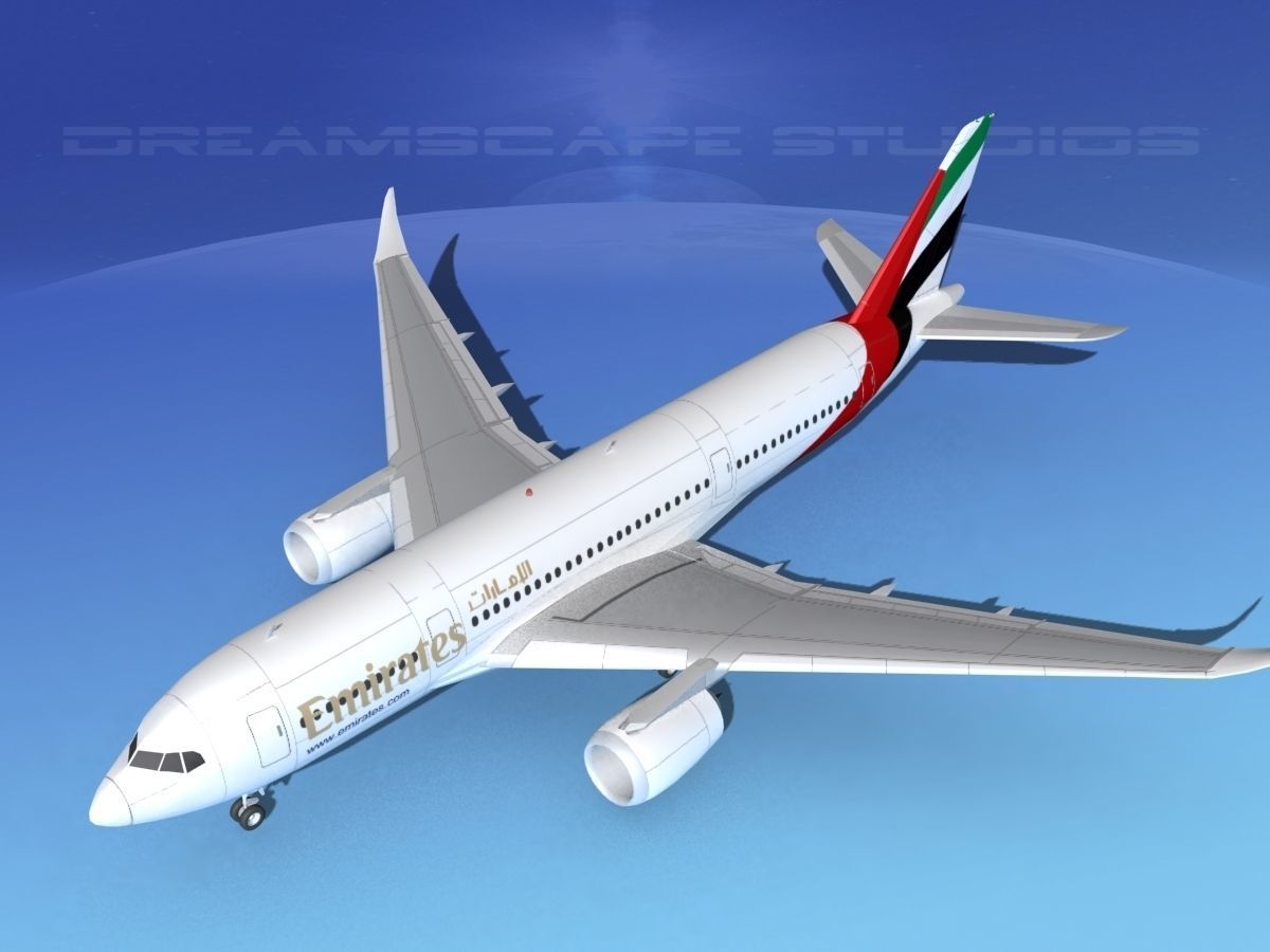 Airbus A350-800 Emirates 3D model_10