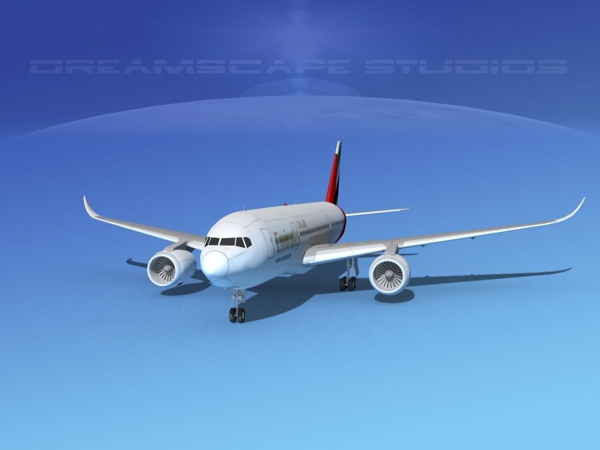 Airbus A350-800 Emirates 3D model_1