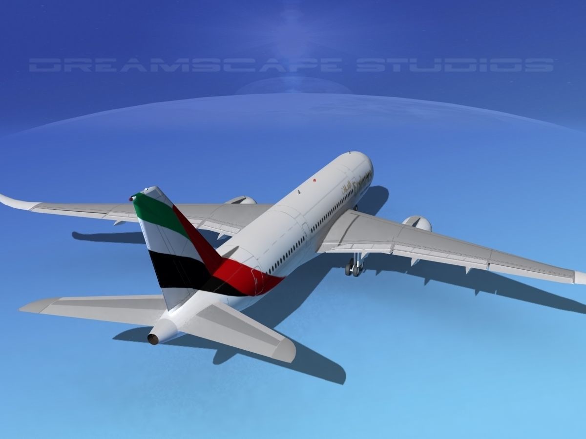Airbus A350-800 Emirates 3D model_6