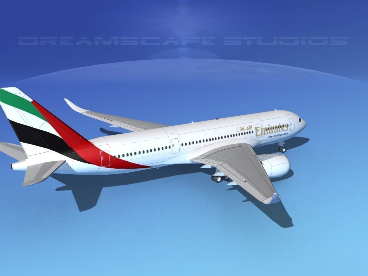 Airbus A350-800 Emirates 3D model_5