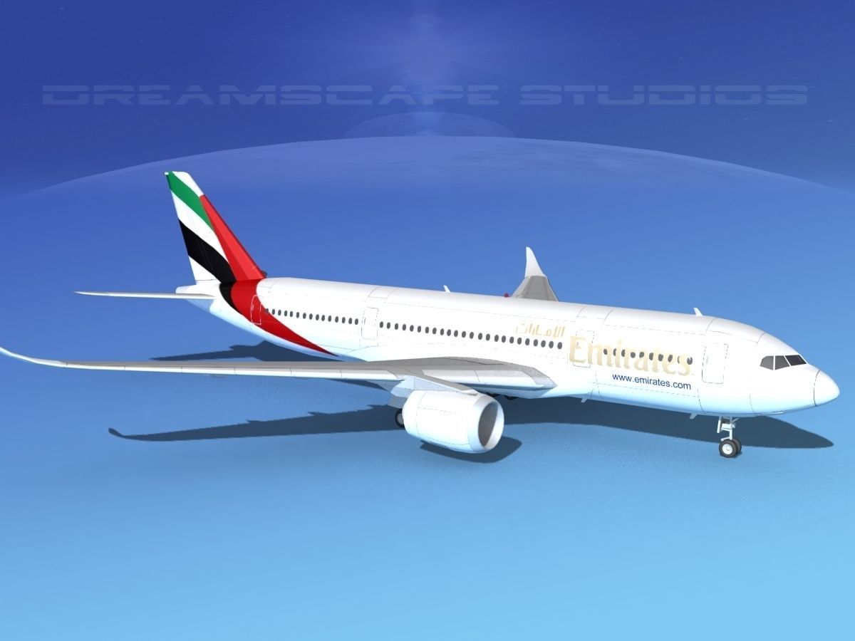 Airbus A350-800 Emirates 3D model_3