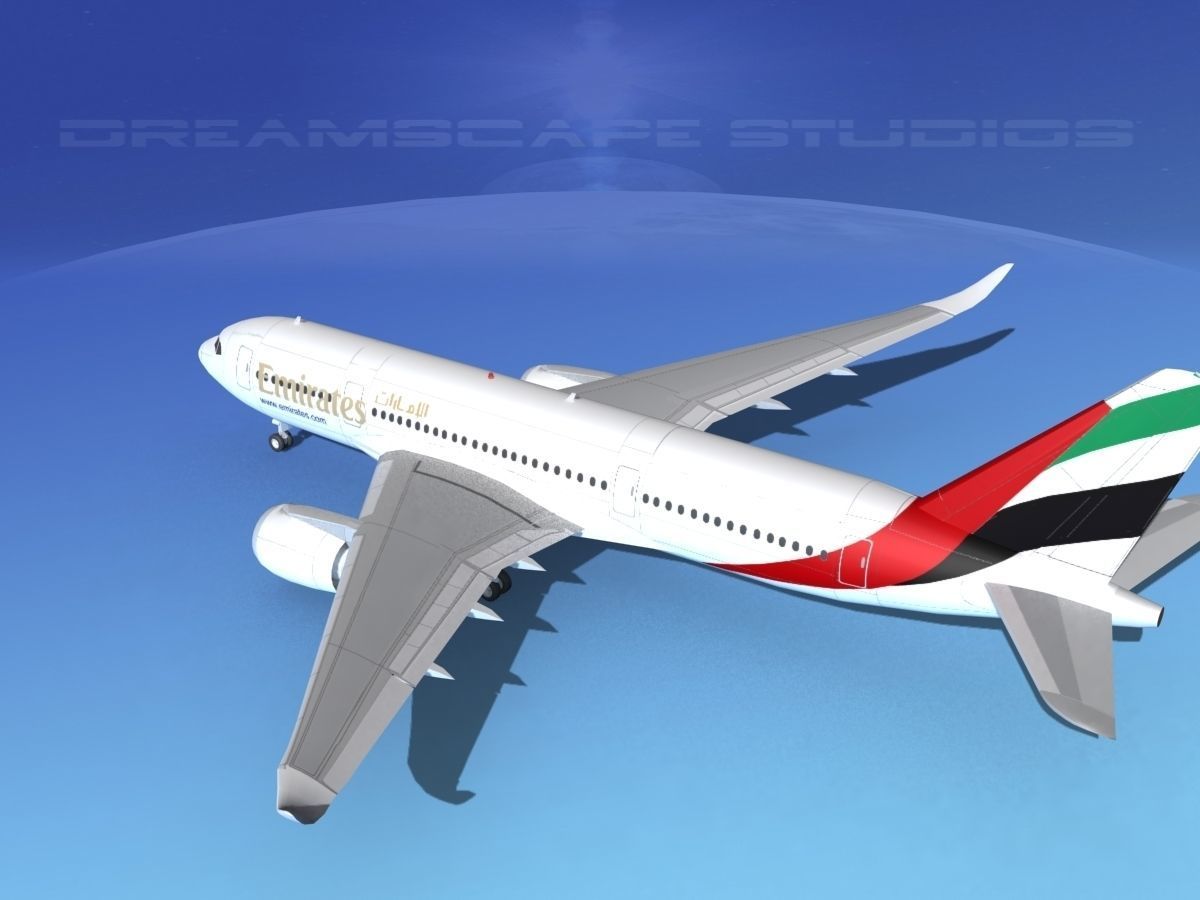 Airbus A350-800 Emirates 3D model_8