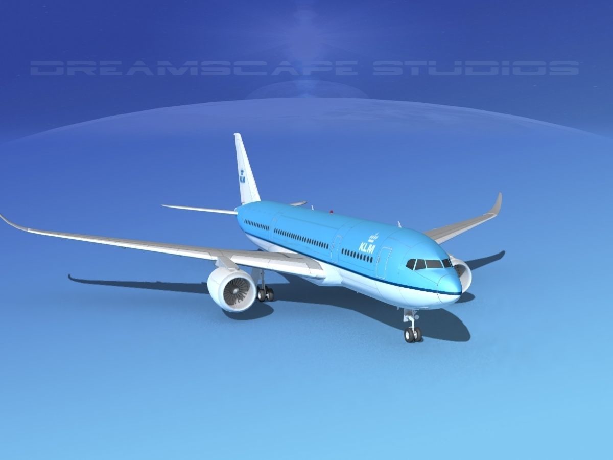 Airbus A350-800 KLM 3D model_2