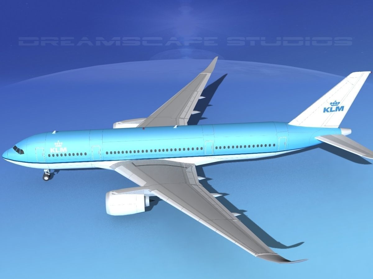 Airbus A350-800 KLM 3D model_9