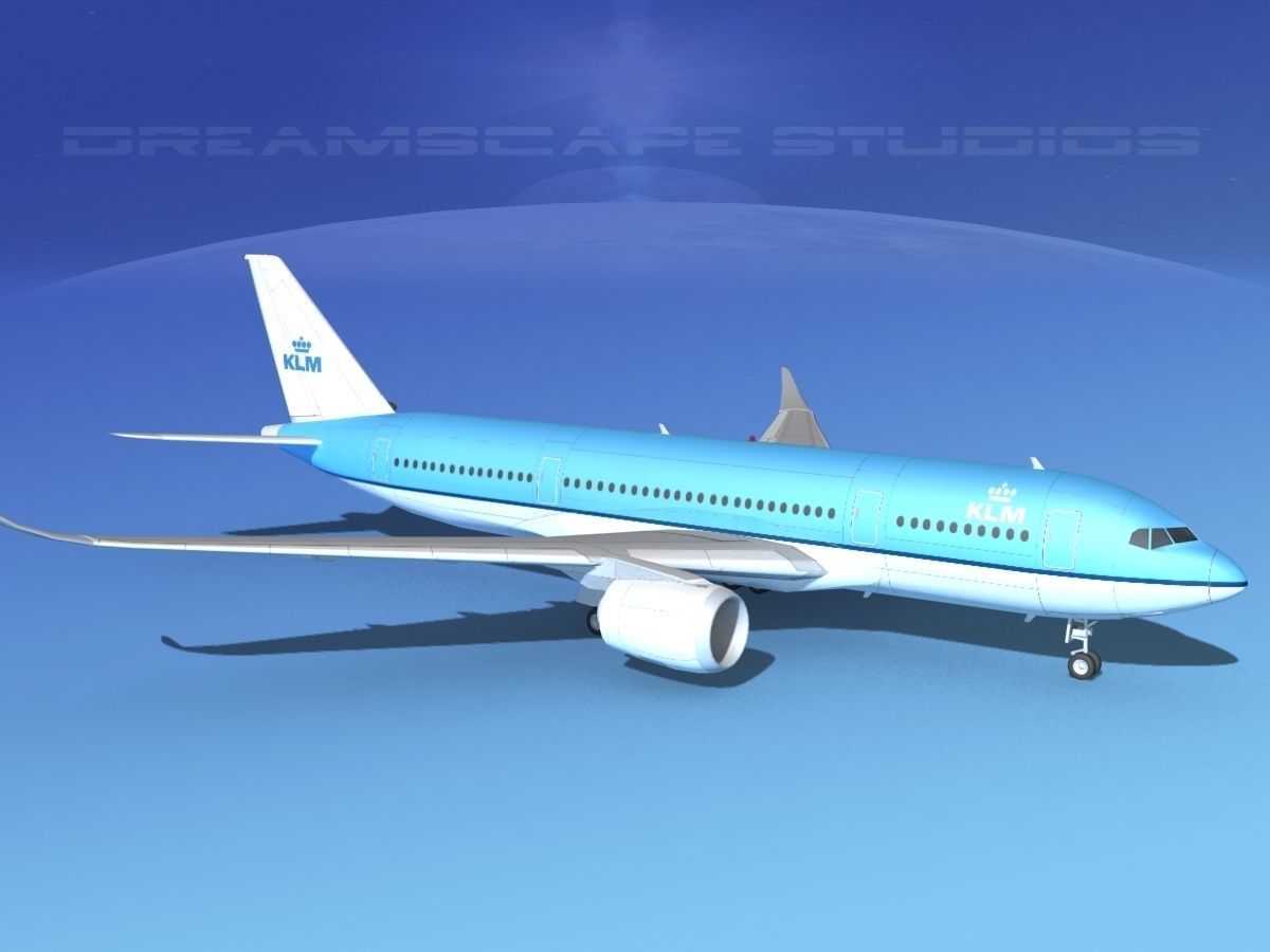 Airbus A350-800 KLM 3D model_3
