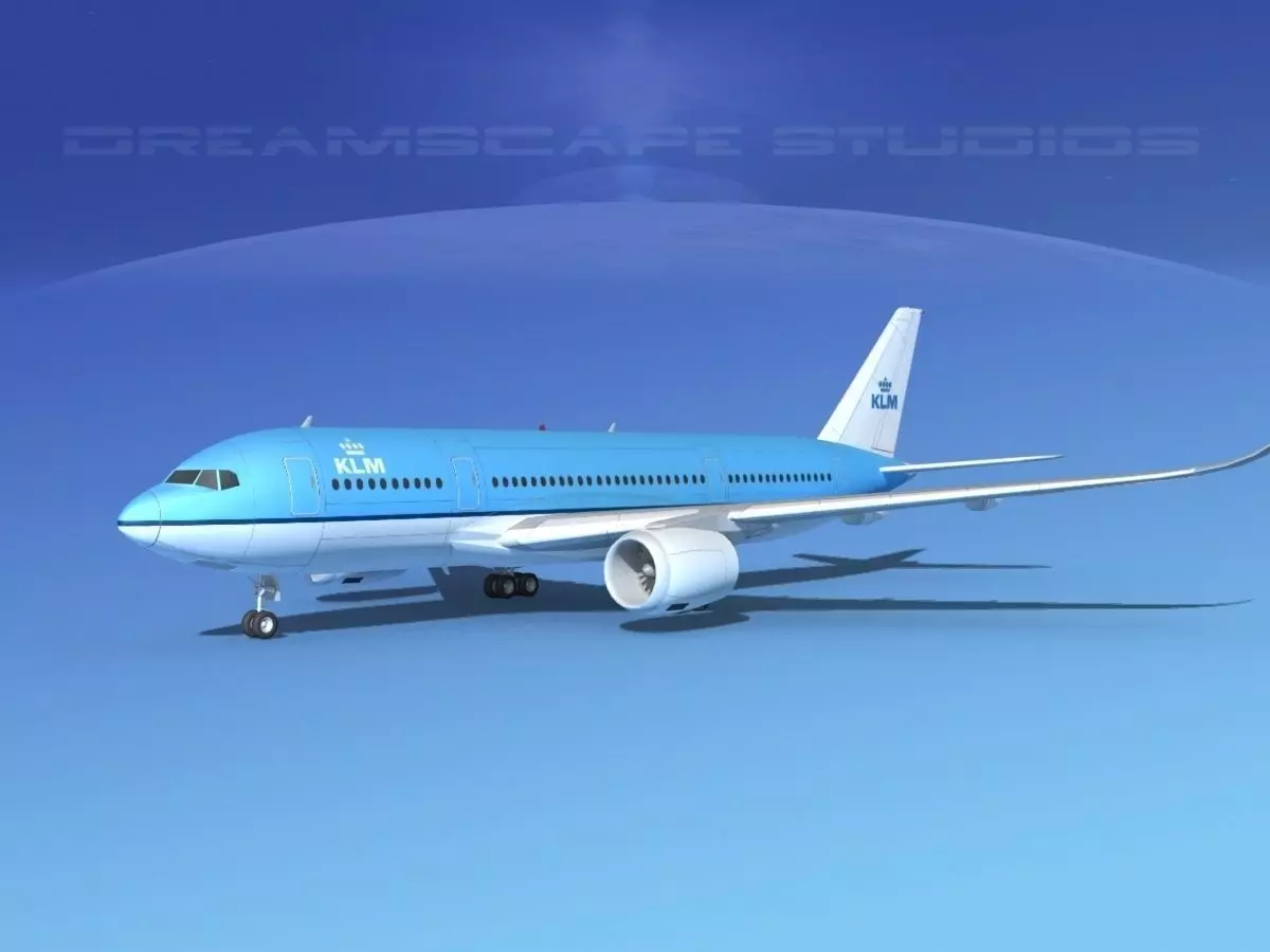 Airbus A350-800 KLM 3D model_0