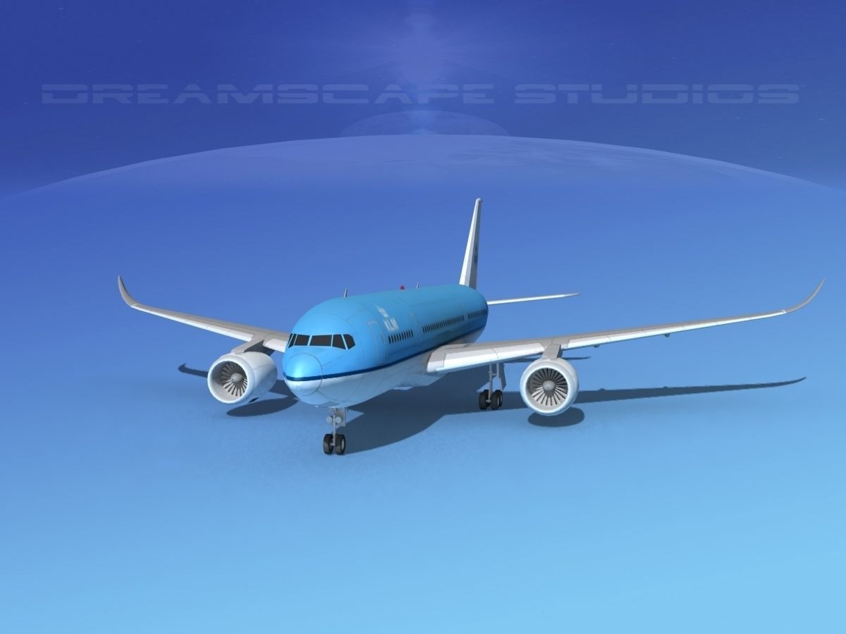 Airbus A350-800 KLM 3D model_1