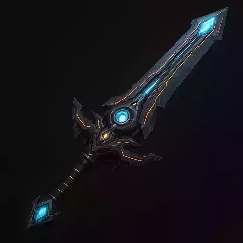 Arcane Magic Fantasy Sword PBR Game Ready Weapon