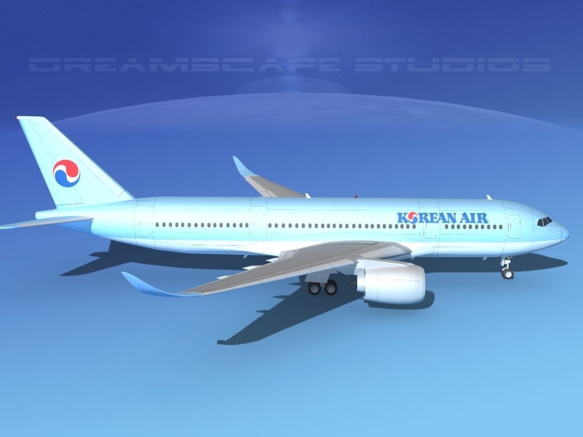 Airbus A350-800 Korean Air 3D model_4