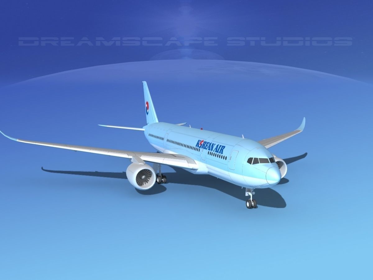 Airbus A350-800 Korean Air 3D model_2