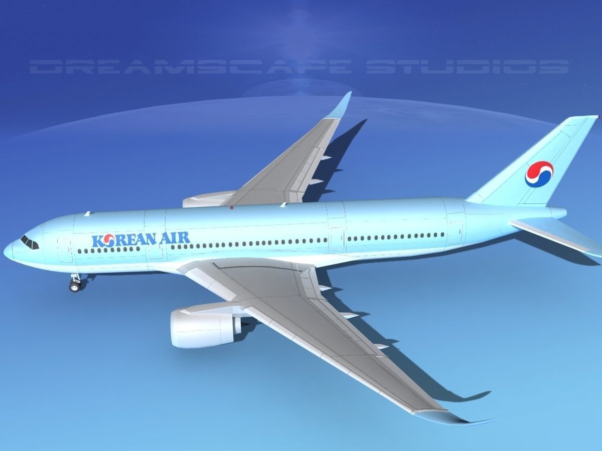 Airbus A350-800 Korean Air 3D model_9