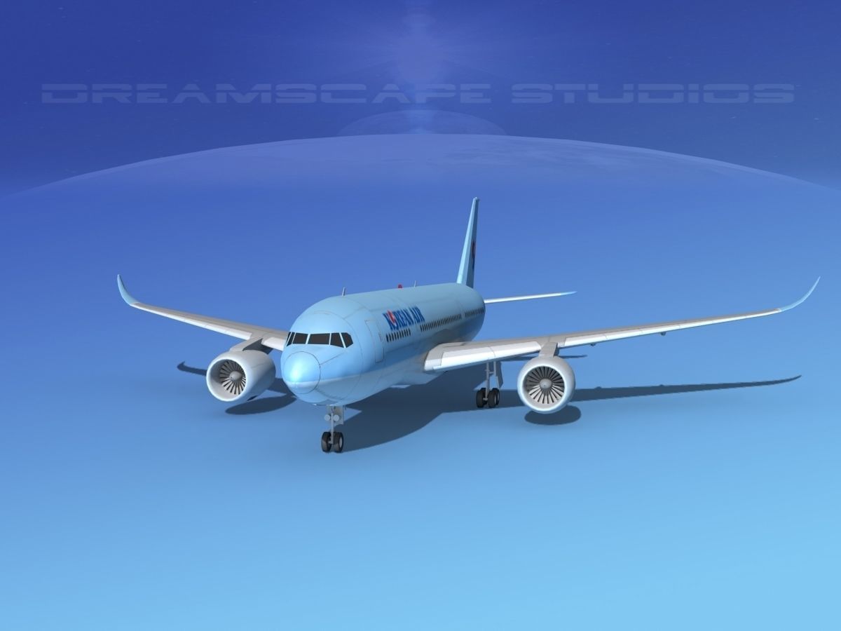 Airbus A350-800 Korean Air 3D model_1